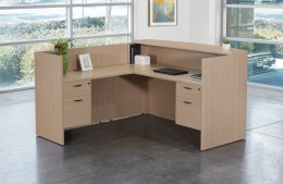 L Shaped Desk with Drawers and Hutch