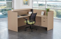 L Shaped Reception Desk with Privacy Panels