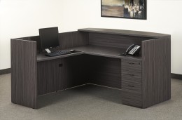 L Shaped Reception Desk with Drawers