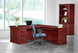 L Shaped Desk with Hutch