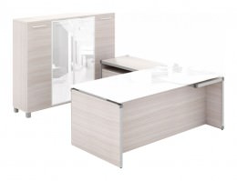 Executive L Shaped Desk with Storage Cabinet - Potenza Series