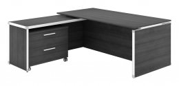 Executive L Shaped Desk with Drawers - Potenza Series