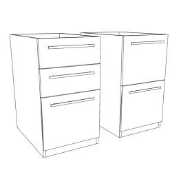 Cherryman Pair of 2 & 3 Drawer Pedestals