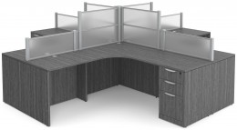 4 Person Desk with Privacy Panels