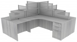 4 Person Desk with Privacy Panels