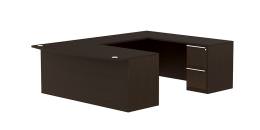 Bow Front U Shaped Desk with Drawers
