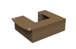 Bow Front U Shaped Desk with Drawers