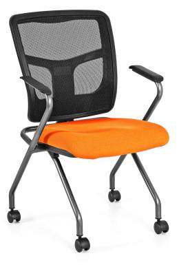 Orange Nesting Chair with Arms - CoolMesh Series