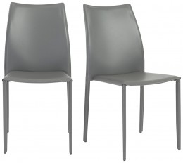 Minimalist Leather Stacking Chairs - Set of 2