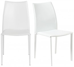 Modern Leather Stacking Chairs - Set of 2