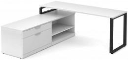 Bow Front U Shaped Desk with Storage