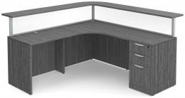 L Shaped Reception Desk with Privacy Panels