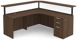 L Shaped Reception Desk with Privacy Panels