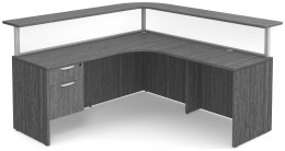 L Shaped Reception Desk with Privacy Panels