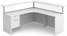 L Shape Reception Desk with Drawers