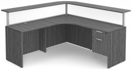 L Shaped Reception Desk with Privacy Panels