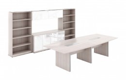 Boat Shaped Conference Table with Storage - Potenza Series