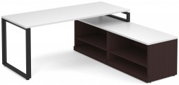 Modern L Shaped Desk with Shelves