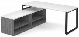 Modern L Shaped Desk with Shelves