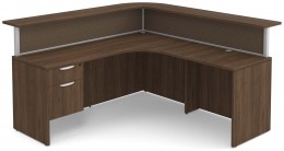L Shaped Reception Desk with Divider Panels