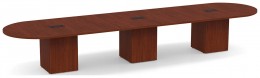 Racetrack Conference Table with Cube Base