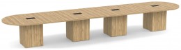 Racetrack Conference Table with Cube Base