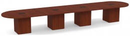 Racetrack Conference Table with Cube Base