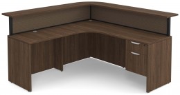 L Shaped Reception Desk with Drawers