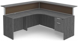 L Shaped Reception Desk with Divider Panels