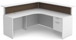 L Shaped Reception Desk with Drawers