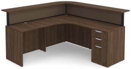 L Shaped Reception Desk with Divider Panels