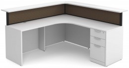 L Shaped Reception Desk with Drawers