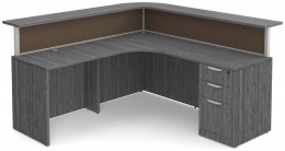 L Shaped Reception Desk with Divider Panels