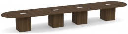 Racetrack Conference Table with Cube Base