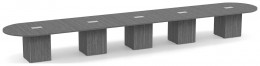 Racetrack Conference Table with Cube Base