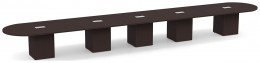 Racetrack Conference Table with Cube Base
