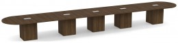 Racetrack Conference Table with Cube Base