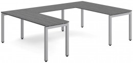 U Shaped Desk with Metal Legs