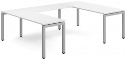 U Shaped Desk with Metal Legs