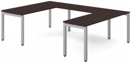 U Shaped Desk with Metal Legs