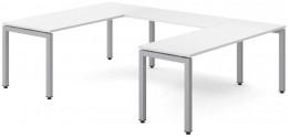 U Shaped Desk with Metal Legs
