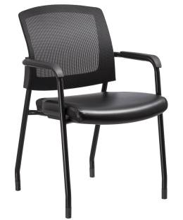 Stacking Guest Chair Upholstered in Leathertek - Coronet 