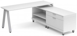 L Shaped Desk with Metal Legs