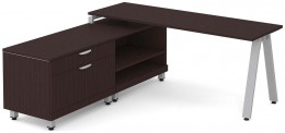 L Shaped Desk with Metal Legs