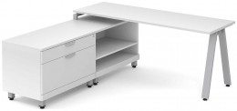 L Shaped Desk with Metal Legs