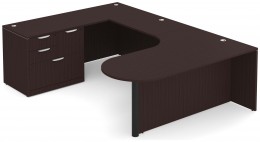 U Shaped Office Desk with Peninsula Extension