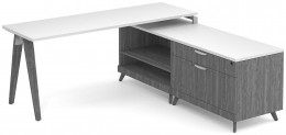 Modern L Shaped Desk with Storage