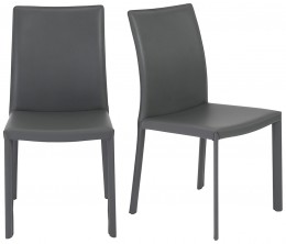 Minimalist Leather Side Chair - Set of 2