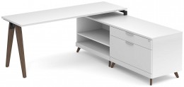 Modern L Shaped Desk with Drawers