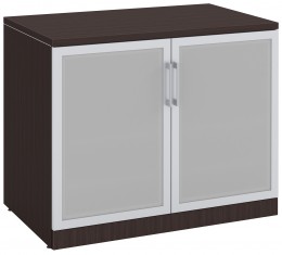 Small Storage Cabinet with Glass Doors